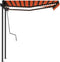 vidaXL - Luifel - automatisch - met - LED - en - windsensor - 3x2,5 - m - oranje - bruin