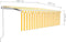 vidaXL - Luifel - automatisch - met - rolgordijn - LED - windsensor - 4x3 - m - geel - wit