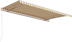 vidaXL - Luifel - automatisch - uittrekbaar - 450x300 - cm - geel - en - wit