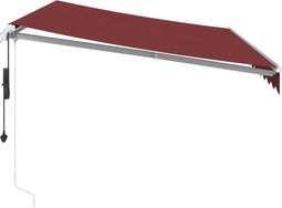 vidaXL - Luifel - automatisch - uittrekbaar - met - LED - 350x250 - cm - bordeauxrood