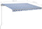 vidaXL - Luifel - automatisch - uittrekbaar - met - palen - 3x2,5 - m - blauw - en - wit