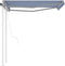 vidaXL - Luifel - automatisch - uittrekbaar - met - palen - 3x2,5 - m - blauw - en - wit