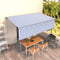vidaXL - Luifel - automatisch - uittrekbaar - met - rolgordijn - 5x3m - blauw - en - wit