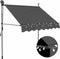 vidaXL - Luifel - handmatig - uitschuifbaar - met - LED - 100 - cm - antracietkleurig