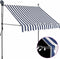 vidaXL - Luifel - handmatig - uitschuifbaar - met - LED - 100 - cm - blauw - en - wit