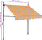 vidaXL - Luifel - handmatig - uitschuifbaar - met - LED - 100 - cm - geel - en - blauw