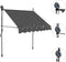 vidaXL - Luifel - handmatig - uitschuifbaar - met - LED - 100 - cm - antracietkleurig