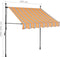 vidaXL - Luifel - handmatig - uitschuifbaar - met - LED - 100 - cm - geel - en - blauw