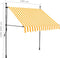 vidaXL - Luifel - handmatig - uitschuifbaar - met - LED - 100 - cm - wit - en - oranje
