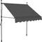 vidaXL - Luifel - handmatig - uitschuifbaar - met - LED - 100 - cm - antracietkleurig