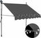 vidaXL - Luifel - handmatig - uitschuifbaar - met - LED - 150 - cm - antracietkleurig