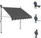 vidaXL - Luifel - handmatig - uitschuifbaar - met - LED - 150 - cm - antracietkleurig