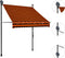 vidaXL - Luifel - handmatig - uitschuifbaar - met - LED - 150 - cm - oranje - en - bruin