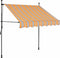 vidaXL - Luifel - handmatig - uitschuifbaar - met - LED - 150 - cm - geel - en - blauw