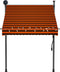 vidaXL - Luifel - handmatig - uitschuifbaar - met - LED - 150 - cm - oranje - en - bruin