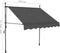 vidaXL - Luifel - handmatig - uitschuifbaar - met - LED - 150 - cm - antracietkleurig