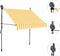 vidaXL - Luifel - handmatig - uitschuifbaar - met - LED - 150 - cm - wit - en - oranje