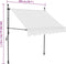 vidaXL - Luifel - handmatig - uitschuifbaar - met - LED - 200 - cm - crèmekleurig