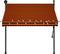 vidaXL - Luifel - handmatig - uitschuifbaar - met - LED - 200 - cm - oranje - en - bruin
