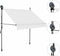 vidaXL - Luifel - handmatig - uitschuifbaar - met - LED - 200 - cm - crèmekleurig
