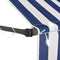 vidaXL - Luifel - handmatig - uitschuifbaar - met - LED - 200 - cm - blauw - en - wit