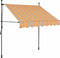 vidaXL - Luifel - handmatig - uitschuifbaar - met - LED - 200 - cm - geel - en - blauw