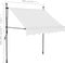 vidaXL - Luifel - handmatig - uitschuifbaar - met - LED - 200 - cm - crèmekleurig