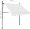 vidaXL - Luifel - handmatig - uitschuifbaar - met - LED - 200 - cm - crèmekleurig