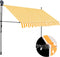 vidaXL - Luifel - handmatig - uitschuifbaar - met - LED - 250 - cm - wit - en - oranje