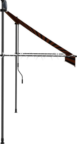 vidaXL - Luifel - handmatig - uitschuifbaar - met - LED - 250 - cm - oranje - en - bruin
