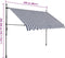 vidaXL - Luifel - handmatig - uitschuifbaar - met - LED - 250 - cm - blauw - en - wit