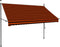 vidaXL - Luifel - handmatig - uitschuifbaar - met - LED - 250 - cm - oranje - en - bruin