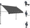 vidaXL - Luifel - handmatig - uitschuifbaar - met - LED - 250 - cm - antracietkleurig