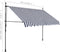 vidaXL - Luifel - handmatig - uitschuifbaar - met - LED - 250 - cm - blauw - en - wit
