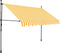 vidaXL - Luifel - handmatig - uitschuifbaar - met - LED - 250 - cm - wit - en - oranje
