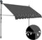 vidaXL - Luifel - handmatig - uitschuifbaar - met - LED - 300 - cm - antracietkleurig
