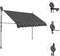 vidaXL - Luifel - handmatig - uitschuifbaar - met - LED - 300 - cm - antracietkleurig