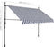 vidaXL - Luifel - handmatig - uitschuifbaar - met - LED - 300 - cm - blauw - en - wit