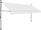 vidaXL - Luifel - handmatig - uitschuifbaar - met - LED - 350 - cm - crèmekleurig