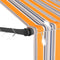 vidaXL - Luifel - handmatig - uitschuifbaar - met - LED - 400 - cm - geel - en - blauw
