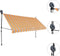 vidaXL - Luifel - handmatig - uitschuifbaar - met - LED - 400 - cm - geel - en - blauw