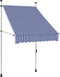 vidaXL - Luifel - handmatig - uittrekbaar - 100 - cm - blauw - en - witte - strepen