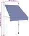 vidaXL - Luifel - handmatig - uittrekbaar - 100 - cm - blauw - en - witte - strepen