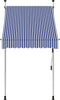 vidaXL - Luifel - handmatig - uittrekbaar - 100 - cm - blauw - en - witte - strepen