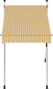 vidaXL - Luifel - handmatig - uittrekbaar - 100 - cm - oranje - en - witte - strepen