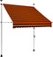 vidaXL - Luifel - handmatig - uittrekbaar - 150 - cm - oranje - en - bruin