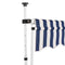 vidaXL - Luifel - handmatig - uittrekbaar - 200 - cm - blauw - en - witte - strepen