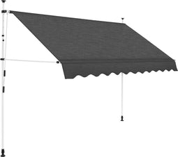 vidaXL - Luifel - handmatig - uittrekbaar - 300 - cm - antraciet