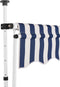 vidaXL - Luifel - handmatig - uittrekbaar - 300 - cm - blauw - en - witte - strepen