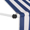 vidaXL - Luifel - handmatig - uittrekbaar - 350 - cm - blauw - en - witte - strepen